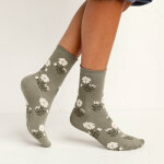 Chaussettes imprim�es fleurs - lot de 3 paires - blancheporte