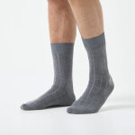 Chaussettes en côtes laine et soie - la paire - 40 / 41 - gris - labonal Chaussettes en côtes laine et soie - la paire - 40 / 41 - gris - labonal