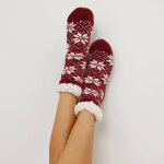 Chaussettes maille chenille fourres antidrapantes - blancheporte