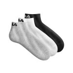 Chaussettes tiges courtes  training  - lot de 3 paires - 35 / 38 - blanc / gris / noir - fila