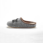 Chaussons mules fleur applique - largeur confort - blancheporte