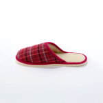 Chaussons mules plates silencieuses - imprim carreaux - blancheporte