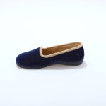 Chaussons slippers en velours, biais contrastant - blancheporte