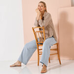 Chemise boutonne unie, gaze de coton - blancheporte