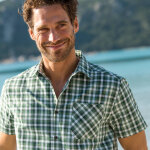 Chemise � carreaux manches courtes polycoton - blancheporte