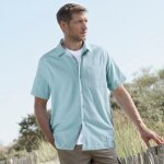 Chemise col bowling en seersucker - blancheporte Chemise col bowling en seersucker - blancheporte