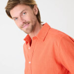 Chemise coton lin manches longues boutonn�e - blancheporte