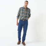 Chemise extra - longue carreaux flanelle - blancheporte