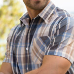 Chemise grands carreaux manches courtes polycoton - blancheporte