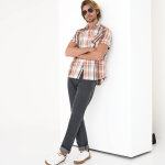 Chemise grands carreaux manches courtes polycoton - blancheporte