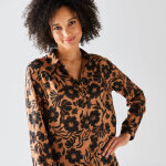 Chemise liquette imprim floral bicolore - blancheporte