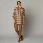 Chemise longue  carreaux flanelle - blancheporte