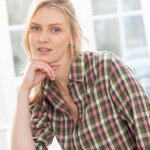 Chemise longue petits carreaux tissé - teints, flanelle - blancheporte Chemise longue petits carreaux tissé - teints, flanelle - blancheporte