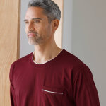 Chemise de nuit coton passepoils contrasts - blancheporte