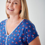 Chemise de nuit courte imprim�  cerises  manches courtes - blancheporte