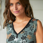 Chemise de nuit courte imprime feuillages - blancheporte