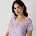 Chemise de nuit courte imprim�e fleurs - blancheporte