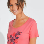 Chemise de nuit courte imprim�e fleurs - blancheporte