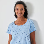 Chemise de nuit courte imprime fleurs - blancheporte