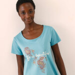 Chemise de nuit courtes manches courtes imprim message - blancheporte