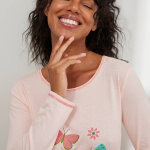 Chemise de nuit courte manches longues - blancheporte