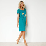 Chemise de nuit courtes manches courtes motif  hiboux  - blancheporte