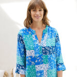 Chemise de nuit forme liquette imprimé patchwork - blancheporte Chemise de nuit forme liquette imprimé patchwork - blancheporte