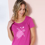 Chemise de nuit longue coton imprimé tortue - blancheporte Chemise de nuit longue coton imprimé tortue - blancheporte
