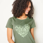 Chemise de nuit longue imprim�e c?ur - blancheporte