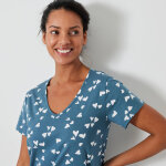 Chemise de nuit longue imprim�e  c?urs  - blancheporte