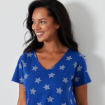 Chemise de nuit longue imprime toiles - blancheporte
