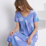 Chemise de nuit longue imprime graphique - blancheporte