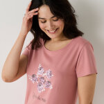 Chemise de nuit longue manches courtes - blancheporte
