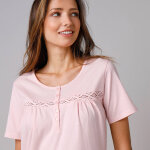 Chemise de nuit longue manches courtes unie - blancheporte Chemise de nuit longue manches courtes unie - blancheporte