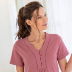 Chemise de nuit longue manches courtes unie - blancheporte