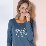 Chemise de nuit longue manches longues imprim  night  - blancheporte