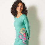Chemise de nuit longue manches longues imprim rosaces - blancheporte