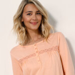 Chemise de nuit longue manches longues unie - blancheporte