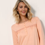 Chemise de nuit longue manches longues unie - blancheporte Chemise de nuit longue manches longues unie - blancheporte