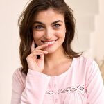 Chemise de nuit longue manches longues unie - blancheporte