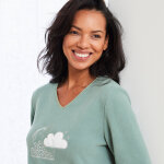 Chemise de nuit longue nuages en micro - polaire - blancheporte