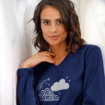Chemise de nuit longue nuages en micro - polaire - blancheporte Chemise de nuit longue nuages en micro - polaire - blancheporte