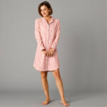 Chemise de nuit en pilou forme liquette imprim� fleurs - blancheporte