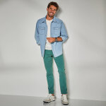 Chemise pressionnée manches longues en jean - blancheporte Chemise pressionnée manches longues en jean - blancheporte