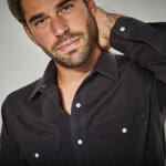 Chemise pressionn�e manches longues en jean - blancheporte