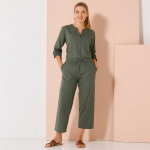 Chemise unie, mlange coton - lin - blancheporte