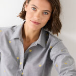 Chemisier boutonn chambray imprim coeurs - blancheporte
