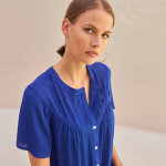 Chemisier boutonn� manches courtes  papillon  - blancheporte