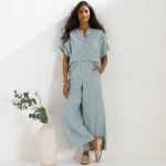 Chemisier boutonn� ray�, manches courtes - blancheporte