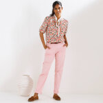 Chemisier � carreaux, en gaze de coton - blancheporte